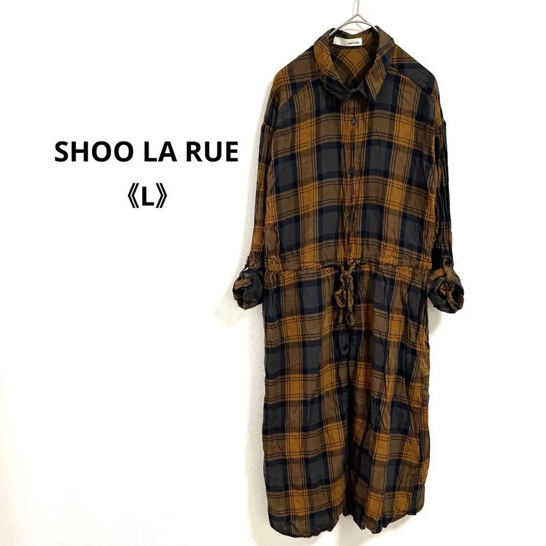 Thumbnail of a0898 SHOO・LA・RUE Check Browsing Long Shirt Dress 《L》