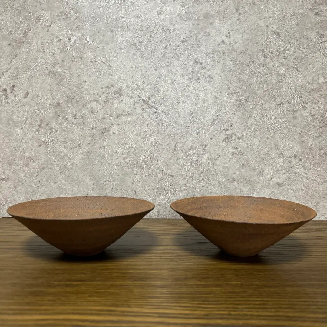 【未使用】二階堂明弘さん 陶器ボウルと陶板 ホワイト系＆ブラウン の２色セット 二階堂明弘さん 陶器ボウルと陶板セット 陶器 陶芸作家 二階堂