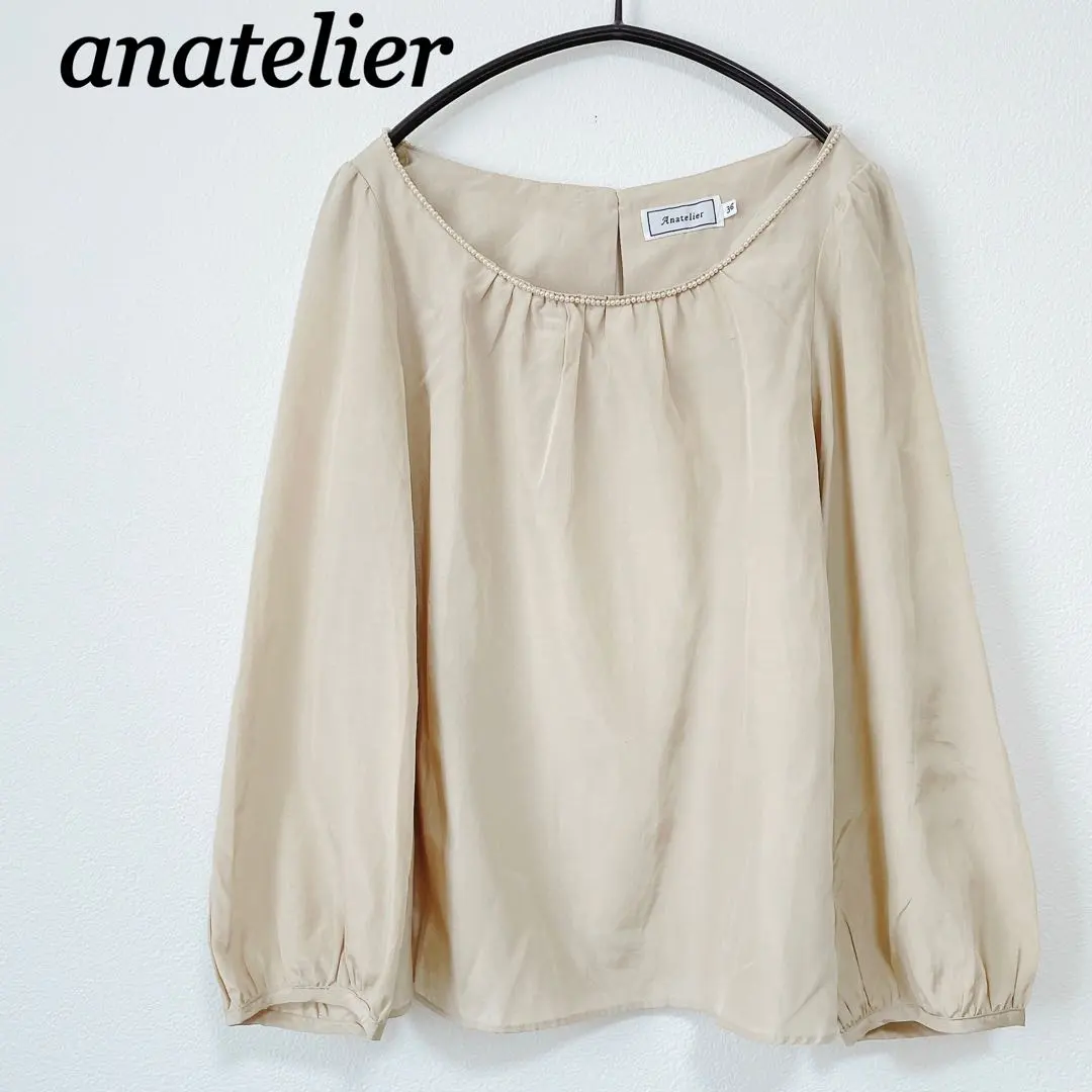 Thumbnail of anatelier Long Sleeve Pearl Blouse Shirt Ribbon Silk