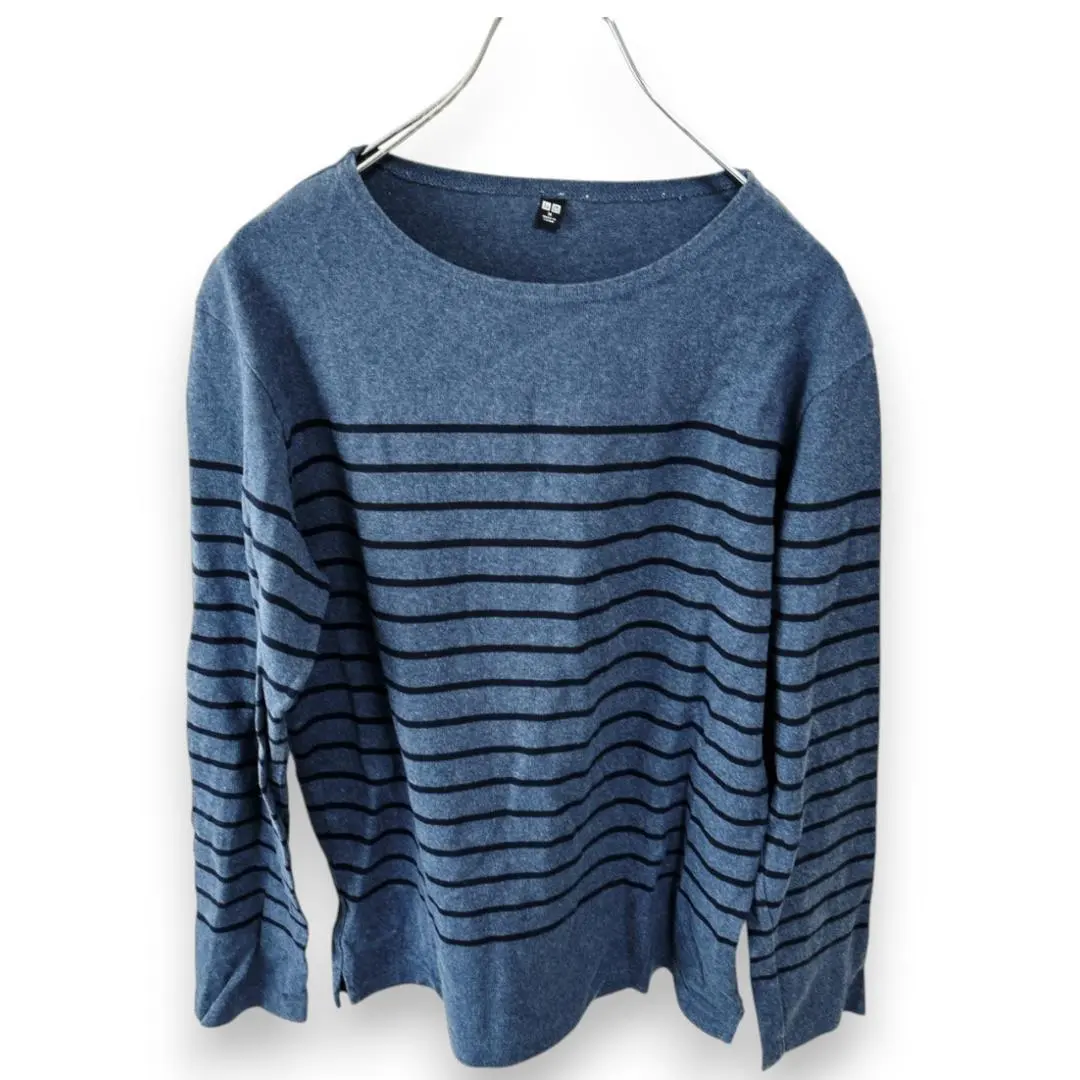 Thumbnail of Uniqlo Long Sleeve Cut and Sew Navy Border M 100% Cotton KU725