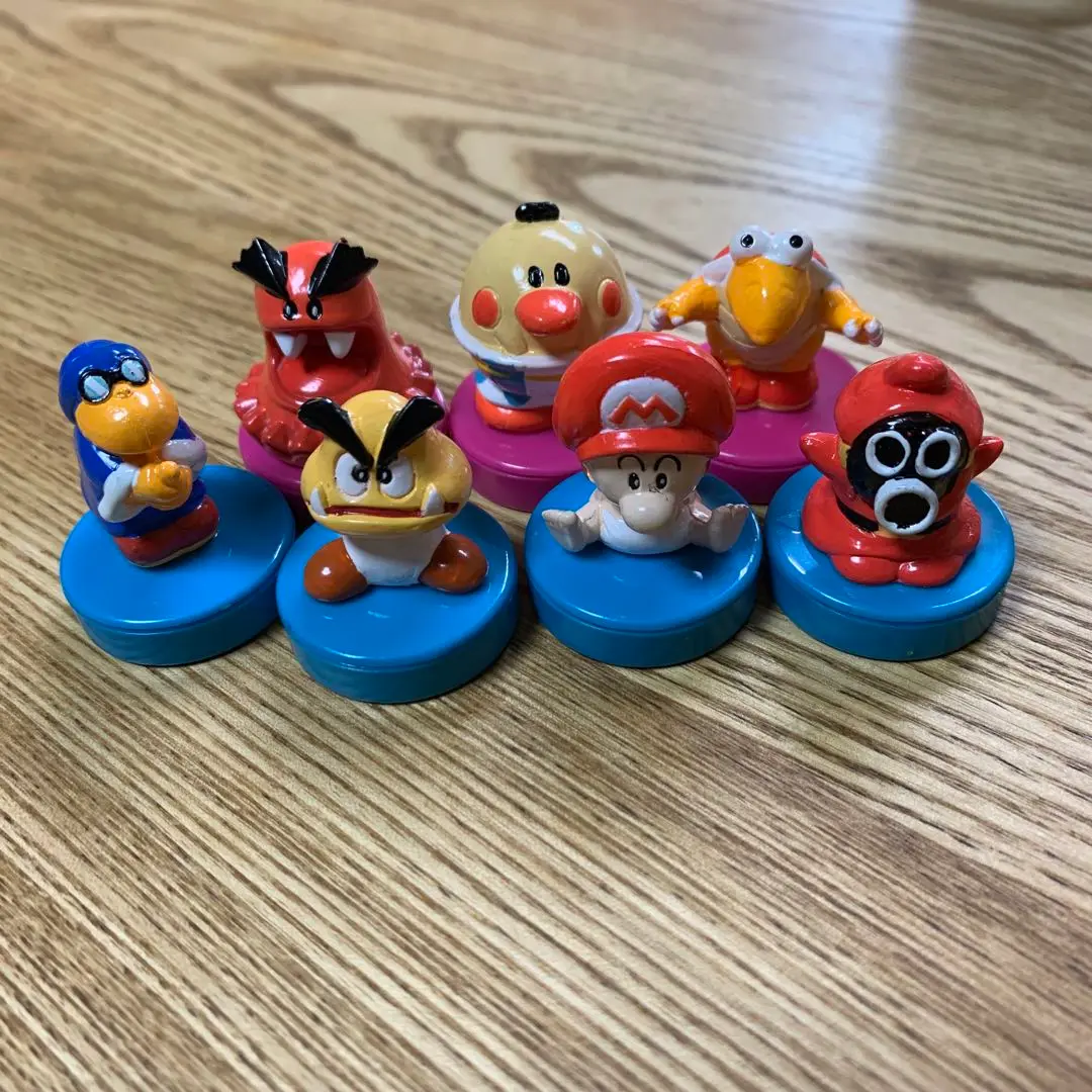 当時物　スーパーマリオヨッシーアイランドミニ フィギュア スタンプ 9個まとめ 当時物 スーパーマリオヨッシーアイランドミニ フィギュア