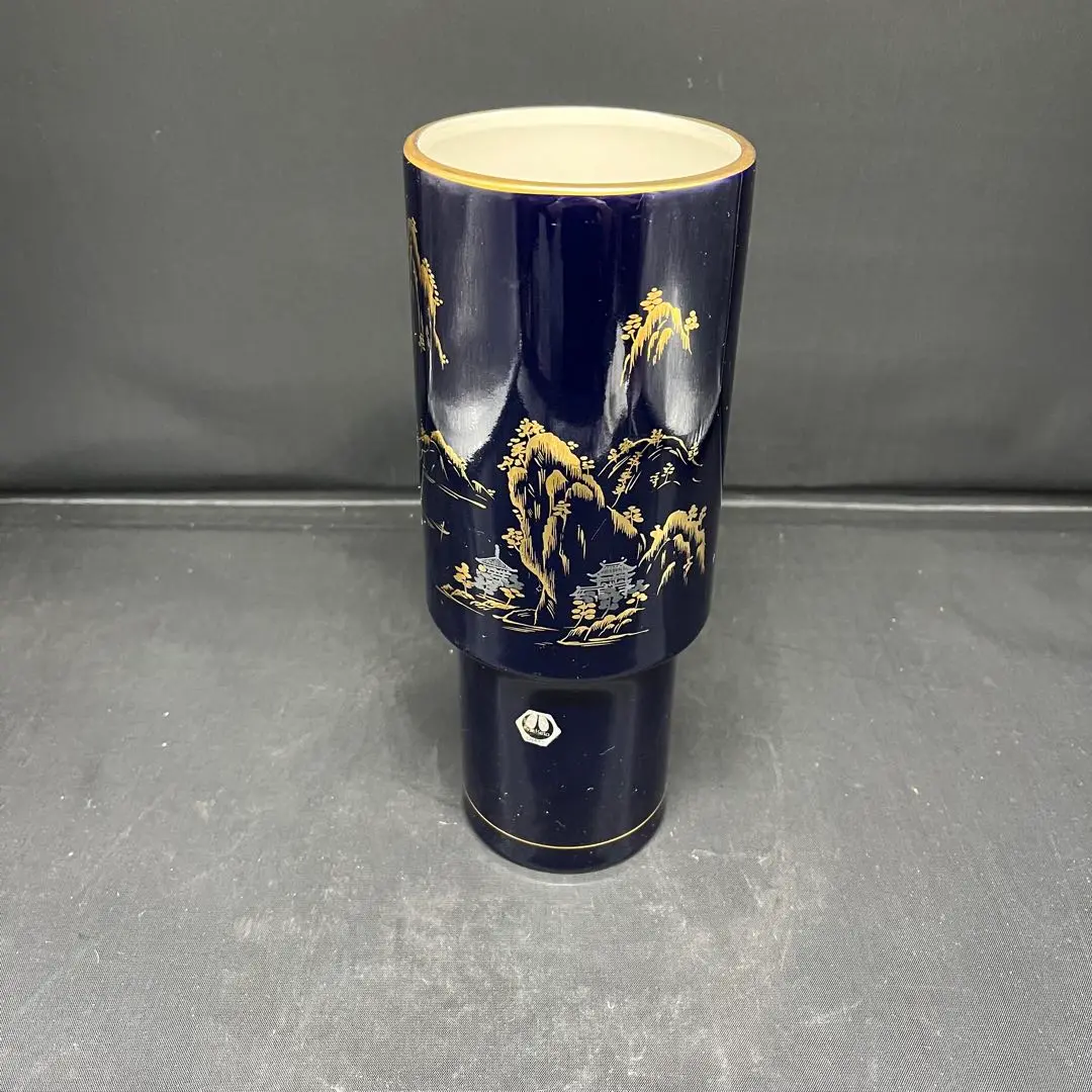 前畑陶器　美濃焼　庫山造　花器＊花瓶＊共箱入り　アンティーク 前畑陶器】美濃焼＊庫山造＊花器＊花瓶＊共箱入り＊花鳥