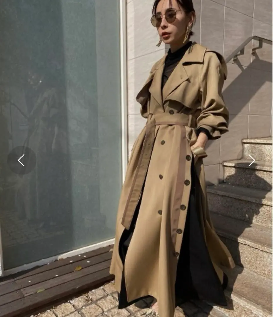 Thumbnail of Excellent Condition Ameri MINIMAL FLARE LONG TRENCH COAT