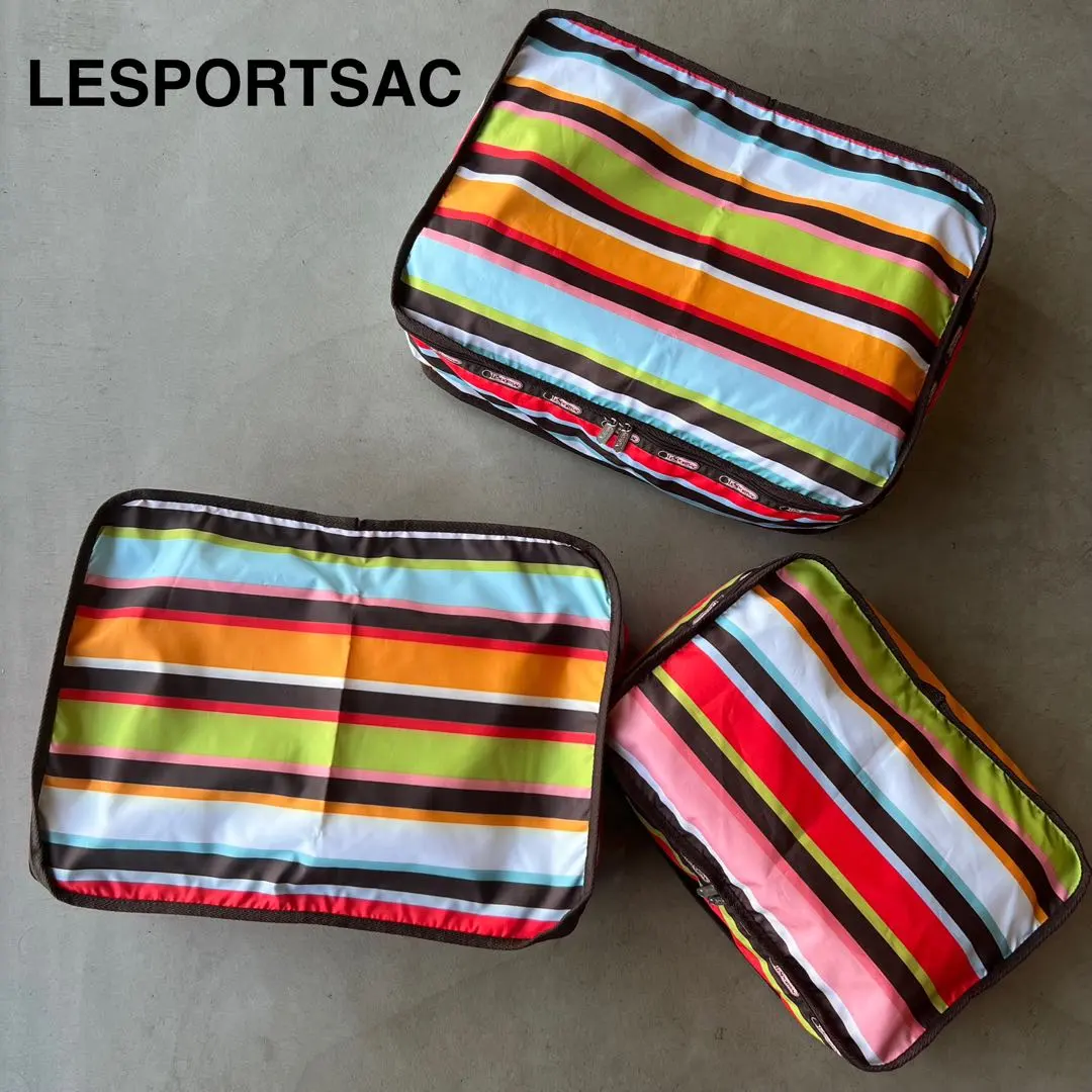 最終価格‼️☆レスポートサック☆パッキングポーチ(トラベルケース) 2個セット LESPORTSAC】レスポートサック トラベルポーチ セット ブラウン