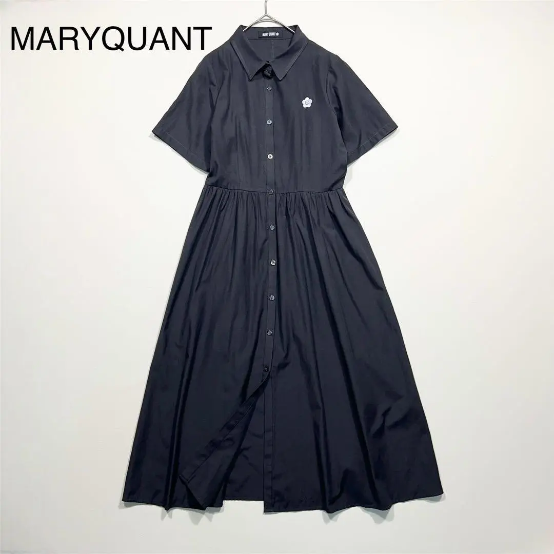 【美品】MARY QUANT ブラックシャツワンピース 2024 MARY QUANT シャツワンピース マリークワント mary quant 撥水UV