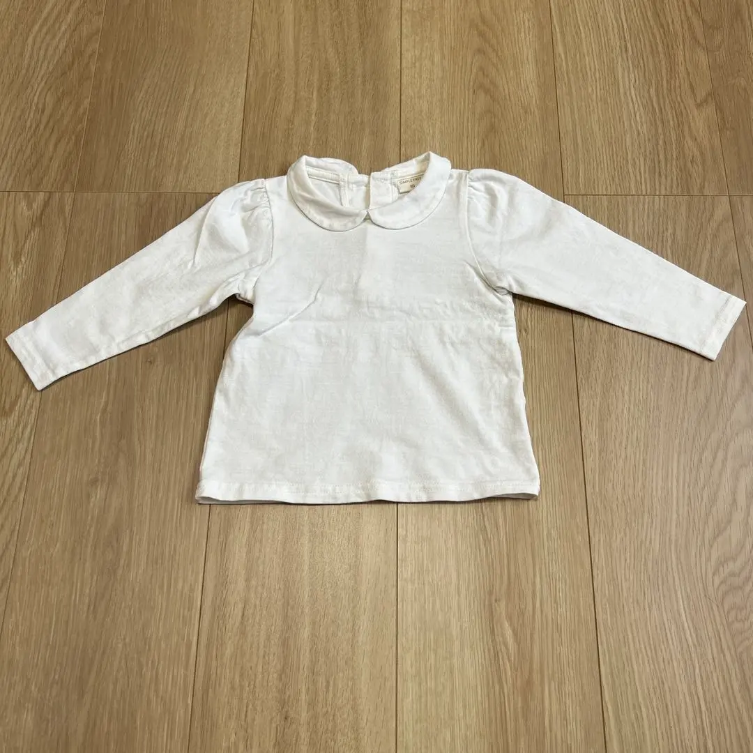 Thumbnail of White long-sleeved shirt with white collar, size 80