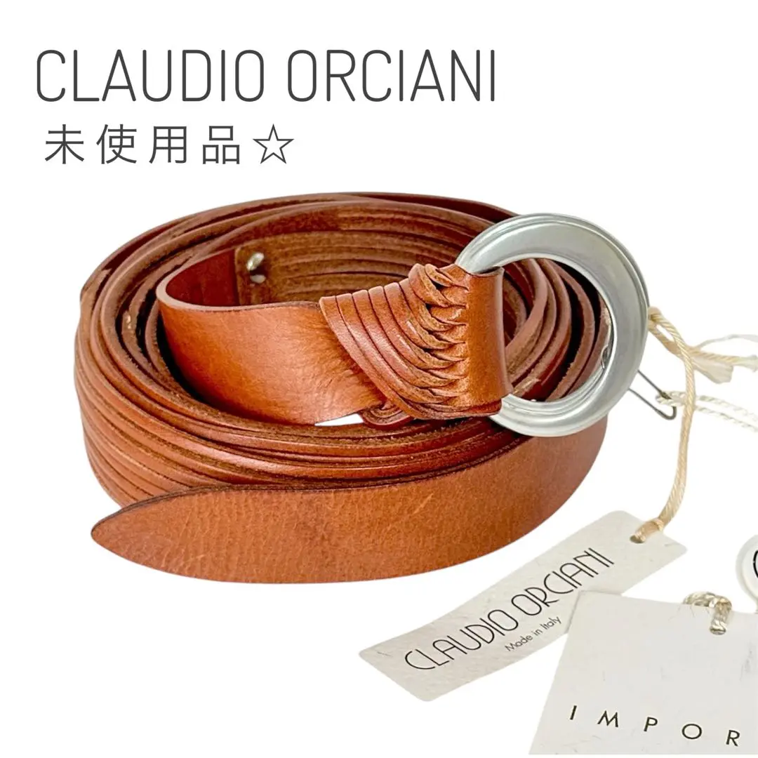 オルチアーニ ORCIANI ベルト　ヘビ革　マスタード　イエロー　イタリア製 オルチアーニ ORCIANI ベルト ヘビ革 マスタード イエロー