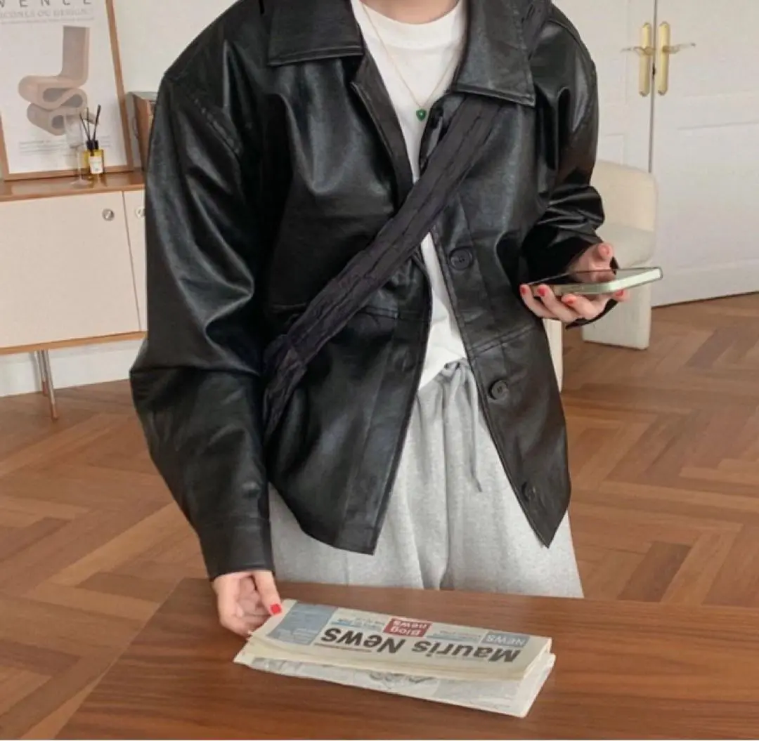 ジャケット・アウター OHOTORO Urban Leather Jacket S8a1c18a21ee149b2bb0318aca9896