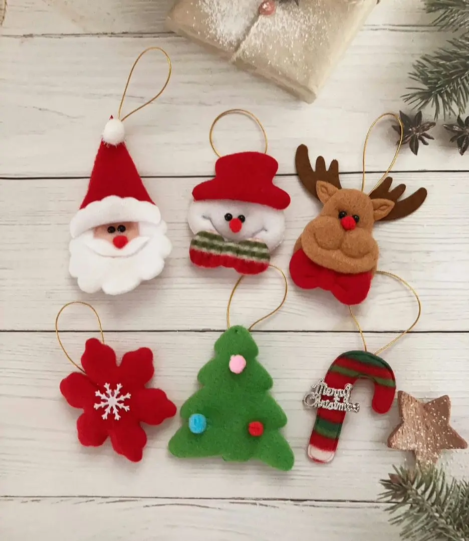 Thumbnail of Christmas tree, Xmas wreath, felt ornaments, decorations