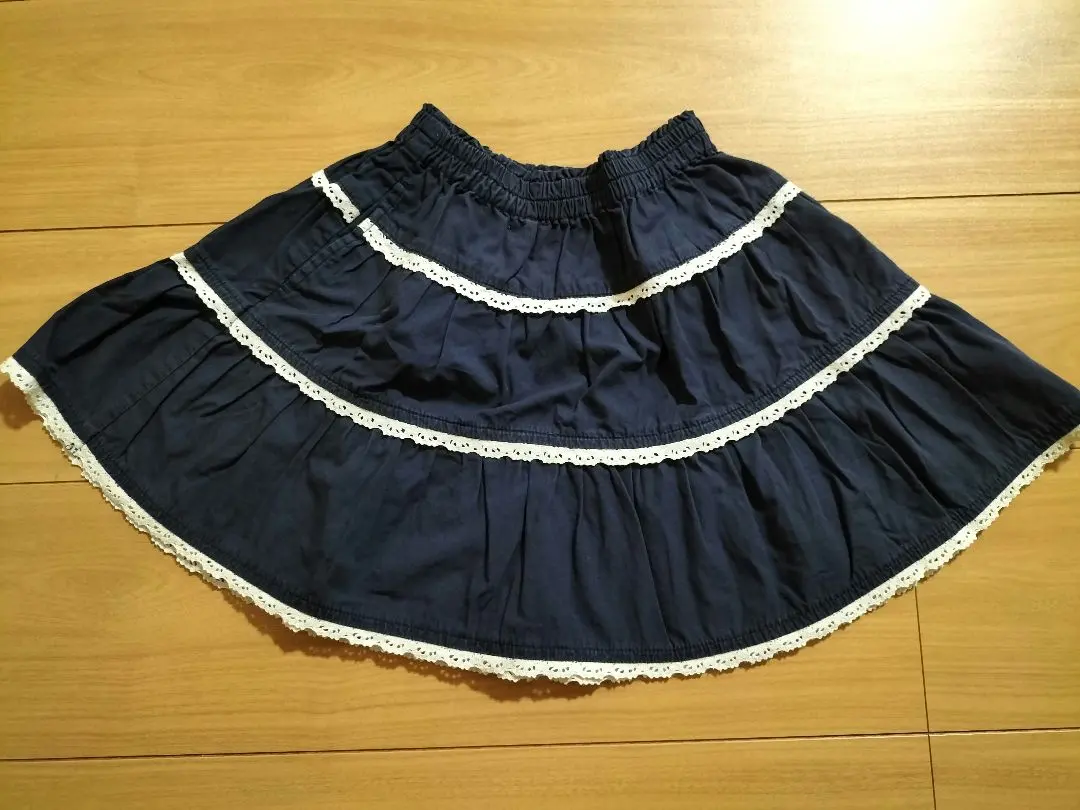 Thumbnail of Navy ruffled skirt, 100cm