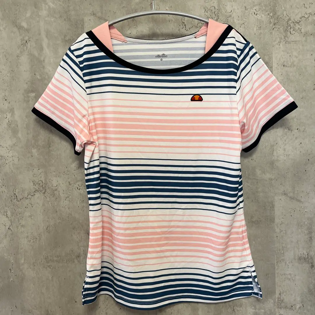 ellesse ストライプ 半袖 ショート丈 t シャツ ホワイト 2025年最新】Ellesse 柄・デザイン：ストライプ 半袖(Tシャツ)の