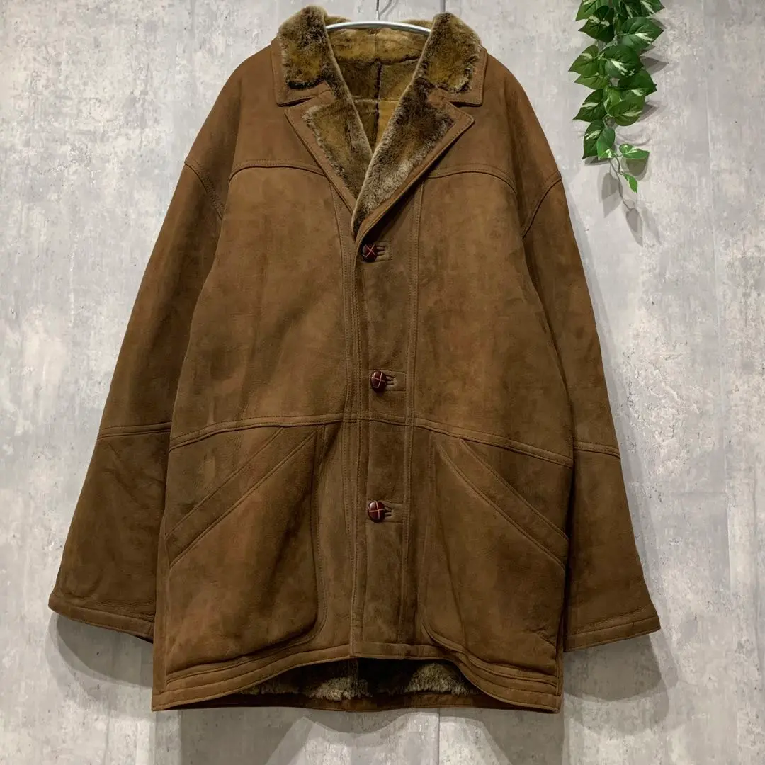 OLIVIER MASSUGER　スペイン製　ゆるダボ　ムートンコート　本革 美品定価20万リアルムートンコートイタリア製ダブルフェイス