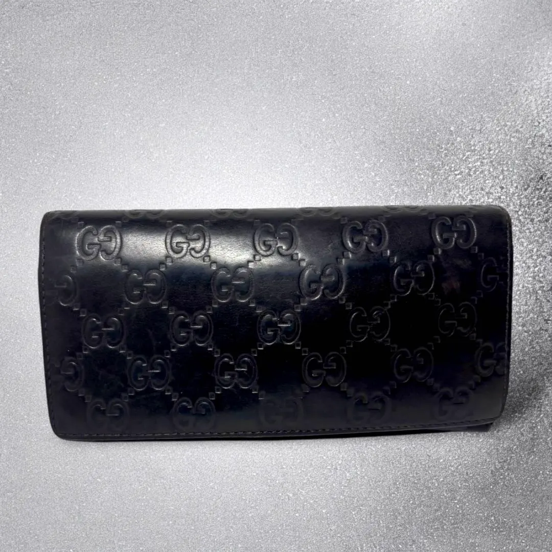 Thumbnail of Gucci Long Wallet GG Guccissima Dark Brown Bi-fold Shima Leather