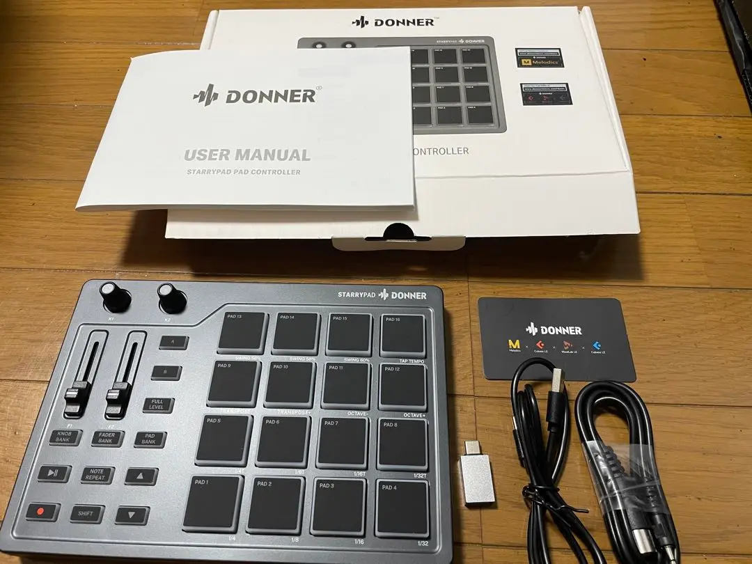 DONNER STARRYPAD DPD-16 ドラムパッドの出品です。 STARRYPAD 16パッドMIDIコントローラー音楽制作初心者向け Donner