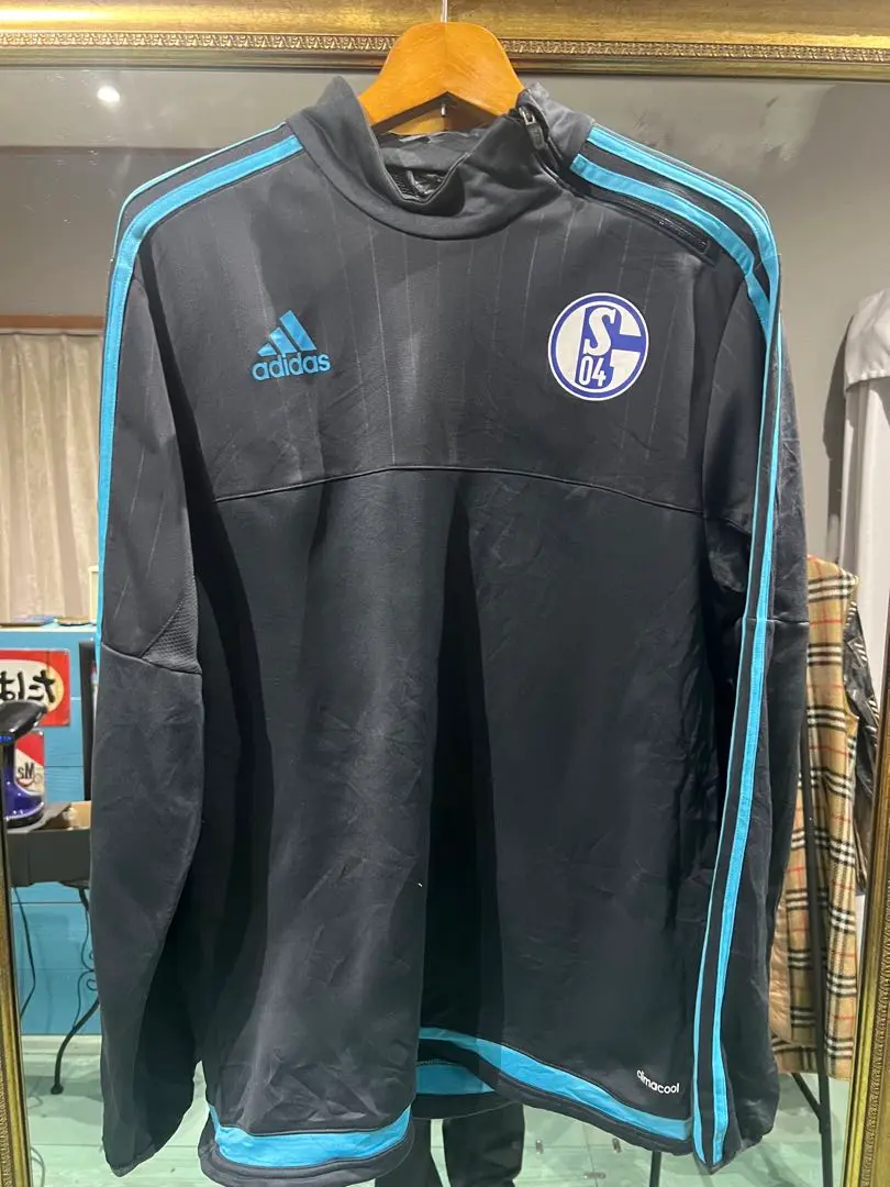 adidas アディダス FCシャルケ04 ウィンドブレーカー 青 2XO adidas アディダス FCシャルケ04 ウィンドブレーカー 青 2XO