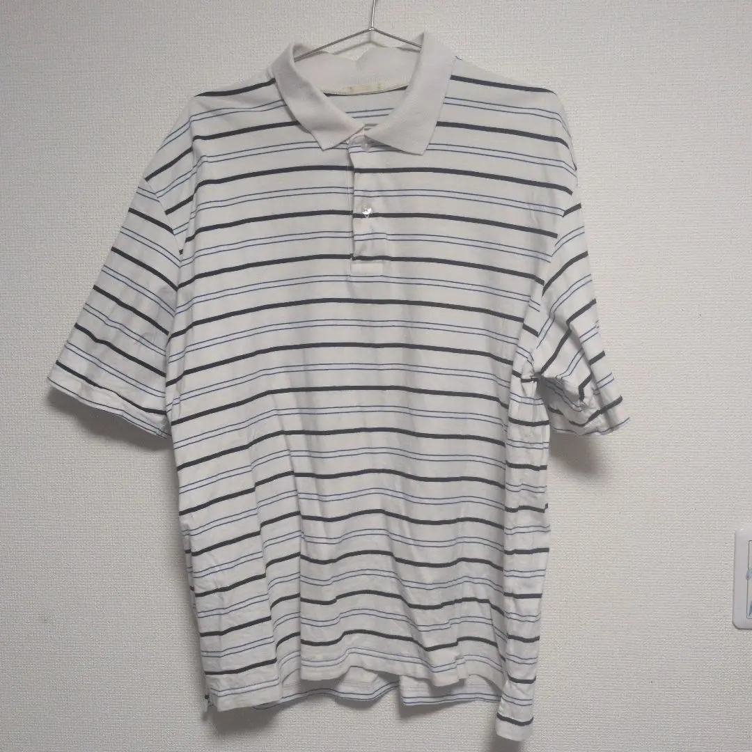 Thumbnail of #8 Bulk Purchase Discount Available GU Striped Polo Shirt Short Sleeve White/Blue