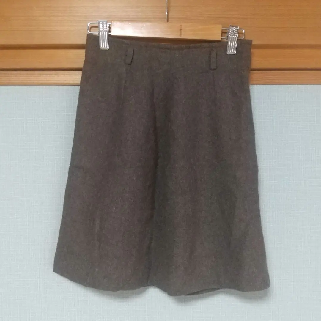 Thumbnail of POSH POPPTE Brown Tight Skirt Trapezoid Skirt Wool Blend