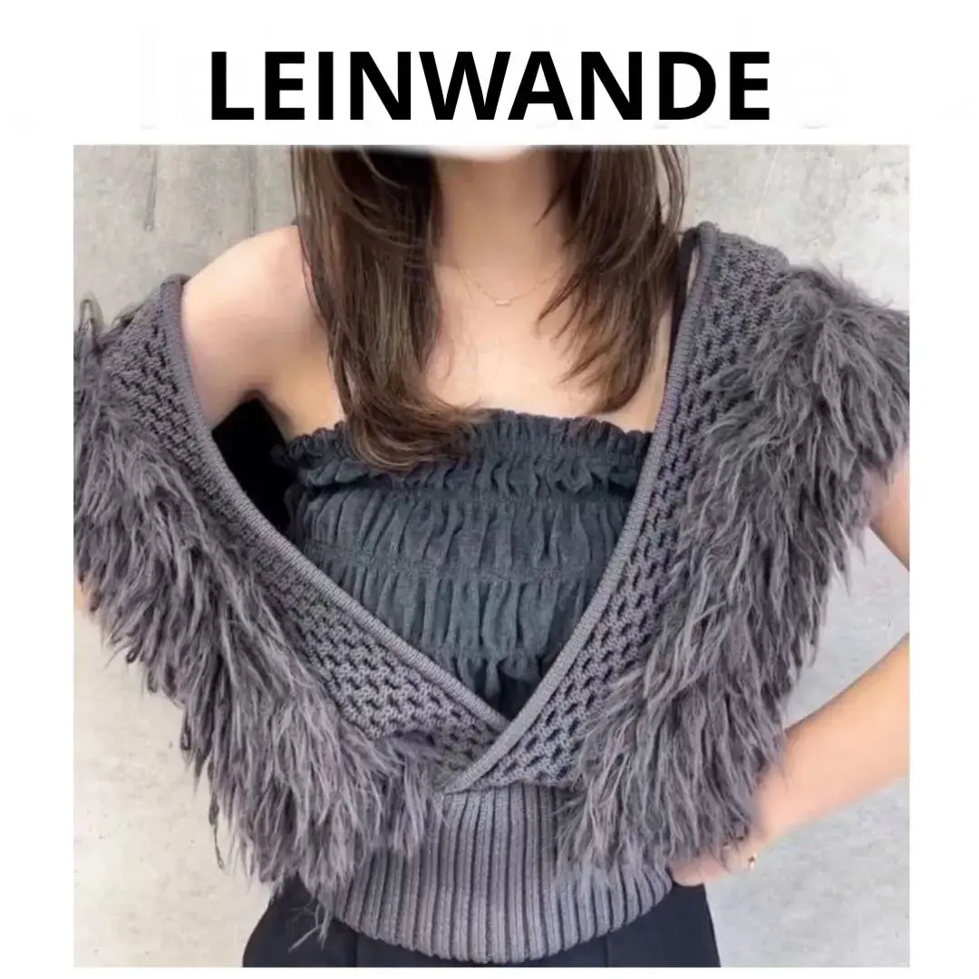 leinwande patchwork ruffled hem top ブラック leinwande patchwork ruffled hem top ベスト トップス