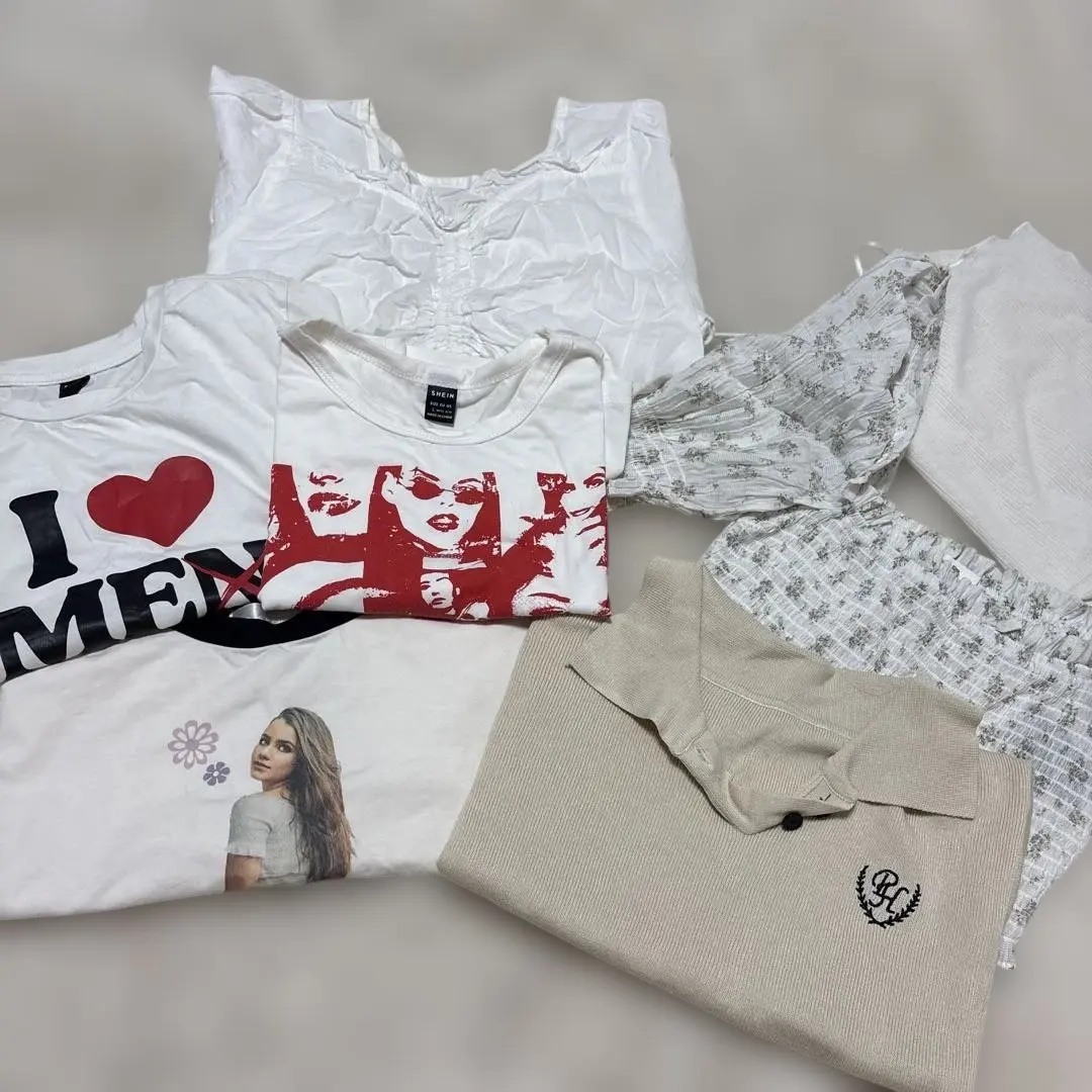 Thumbnail of Almost new women's short-sleeved tops set ⭐︎ y2k ZARA Korean style, fitted T-shirts