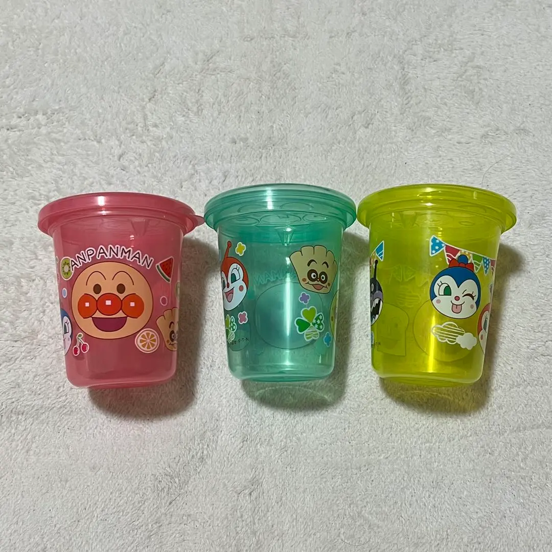 Thumbnail of Anpanman Straw Cup with Lid - Set of 3