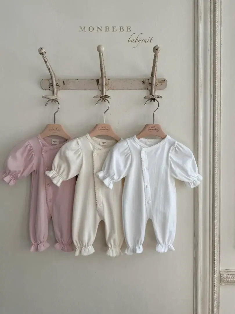 【monbebe】アイレットグローリースーツ ボンネットセット monbebe ブランド モンベベ 韓国子供服 新生児 赤ちゃん べビー