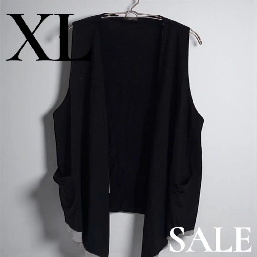 「即日發貨」FOGATYHOUSE XL 無袖開襟衫 背心 黑 的縮圖