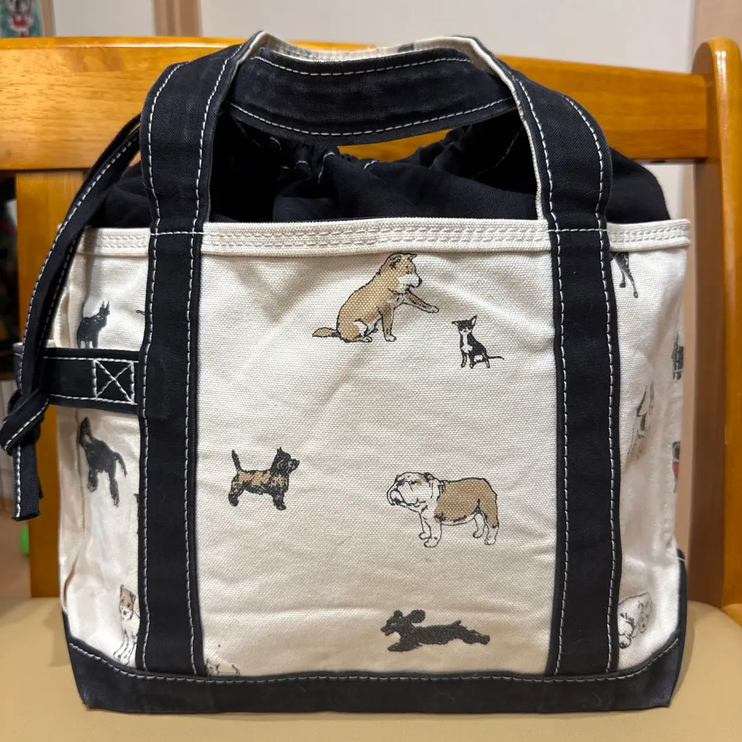 TEMBEA DRAWSTRING BAG 犬柄 merrier BEAMS TEMBEA / Drawstring merrier BEAMS PRINT (bags