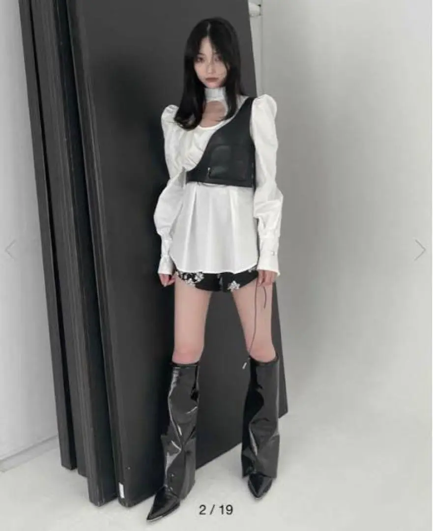 melt the lady エナメルスクエアショートブーツ MELTTHE LADY メルトザレディ enamel square short boots