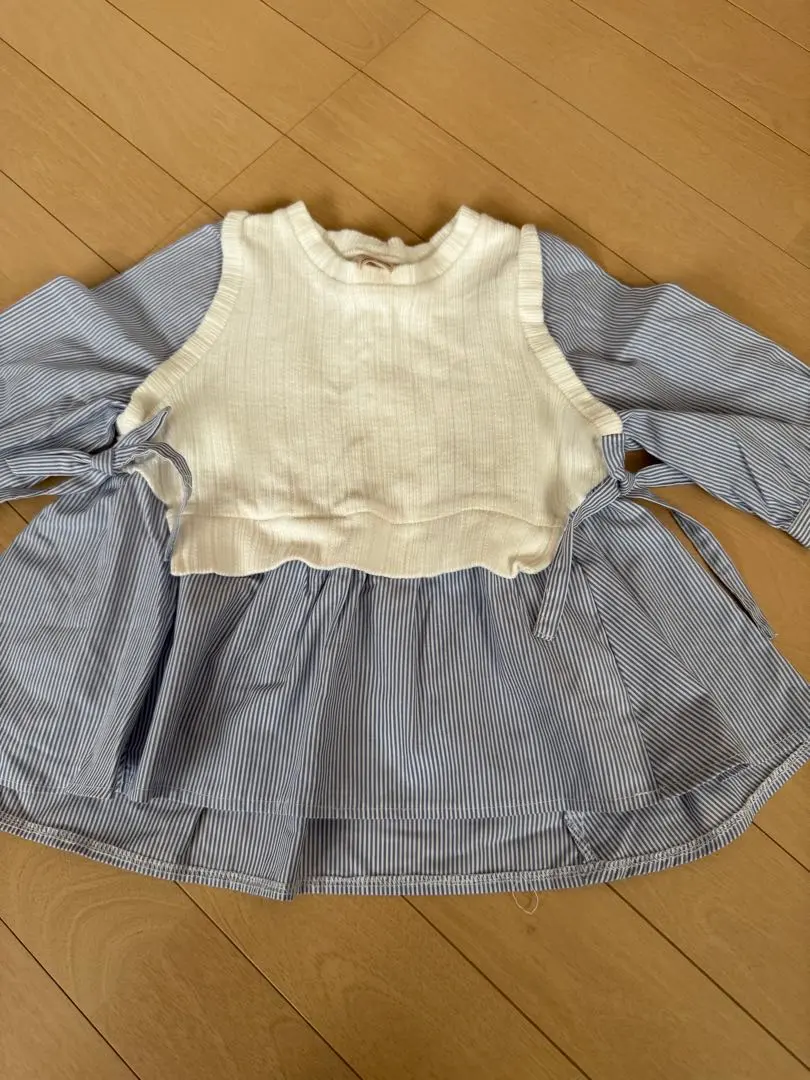 Thumbnail of petit main tunic, 100cm, white and blue stripes