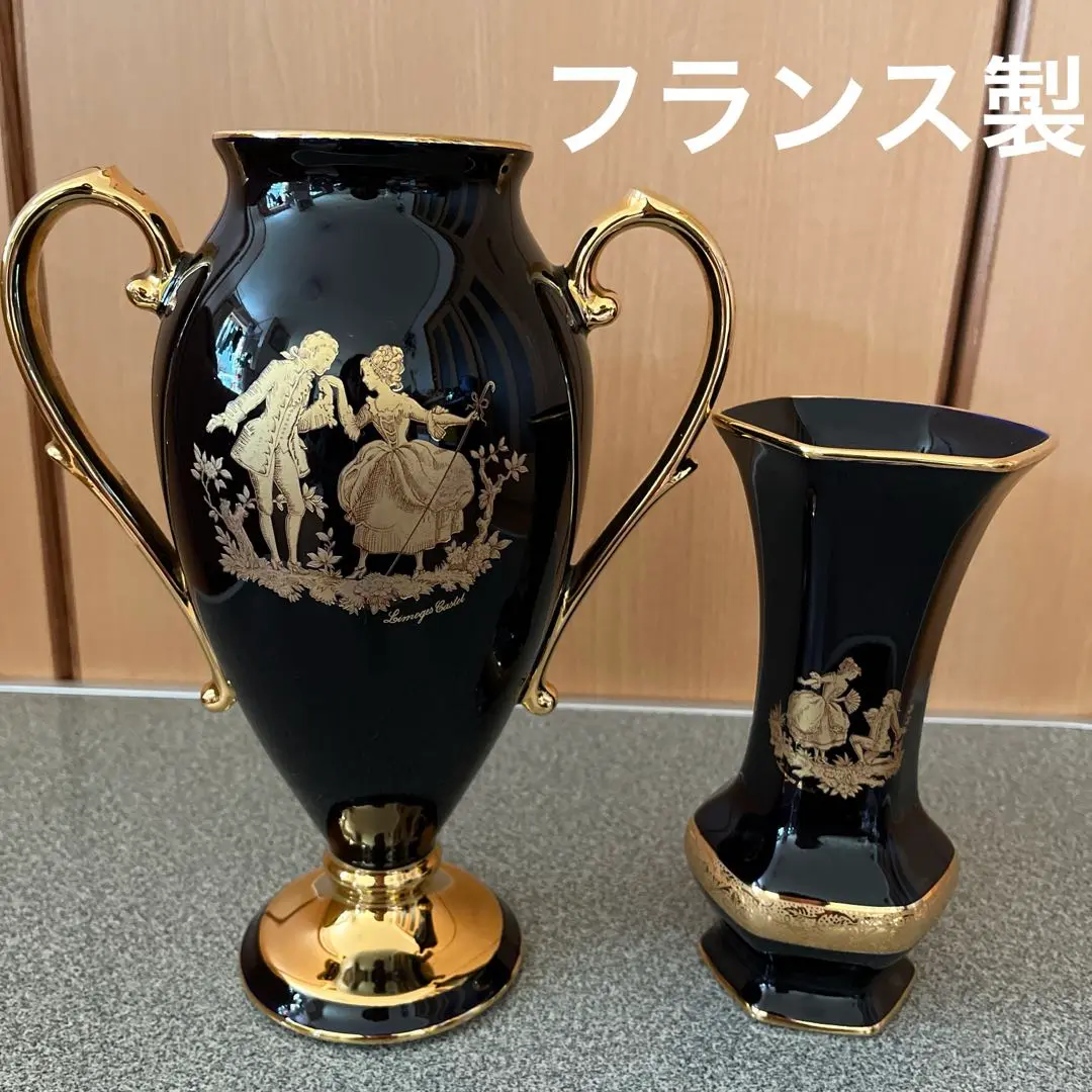 フランス製LIMOGES CASTEL花瓶2個セット Amazon.co.jp: リモージュ LIMOGES CASTEL 22K 金 絵皿 小物入れ