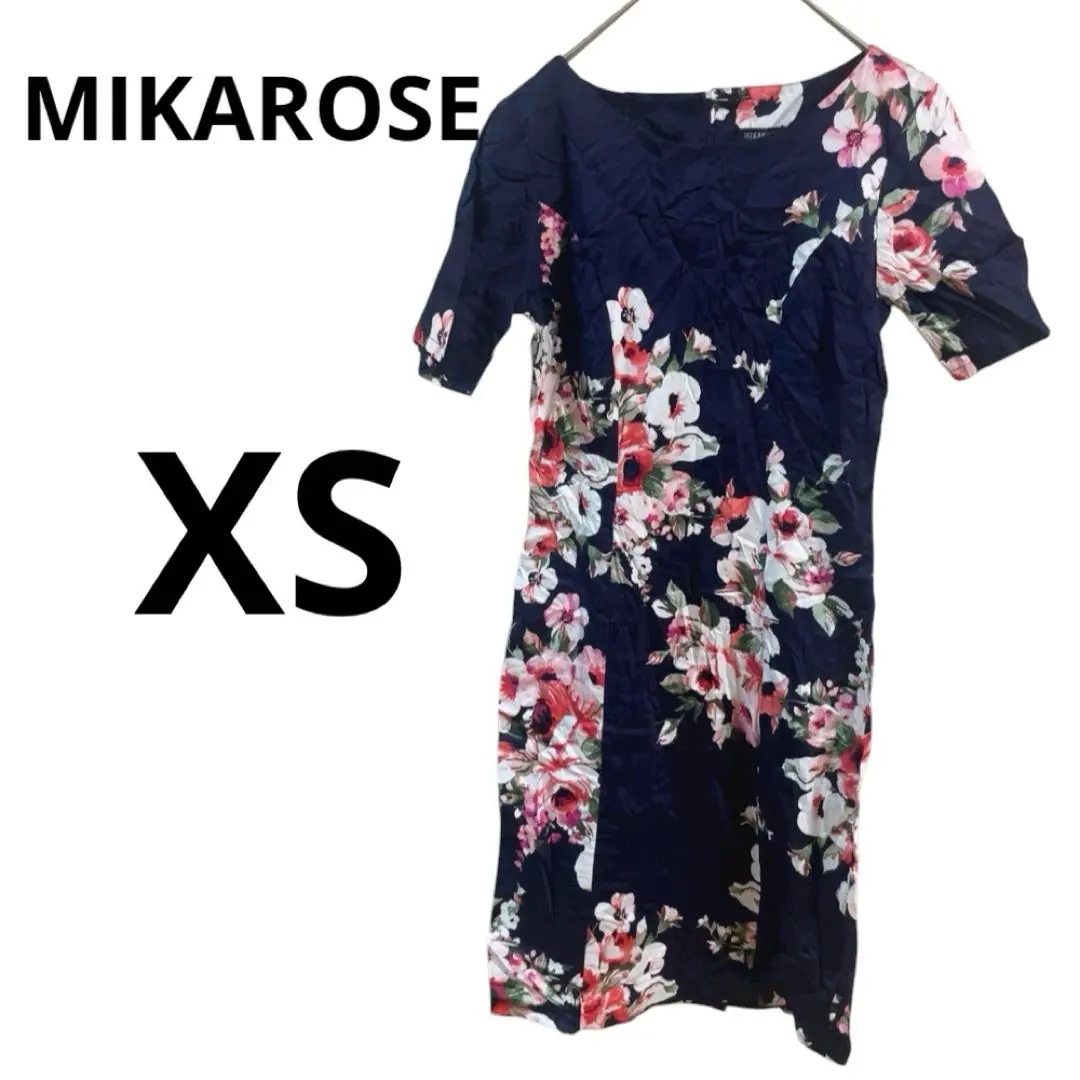 Thumbnail of Excellent condition ✨ MIKAROSE 【XS】Navy Floral Print Short Sleeve Dress