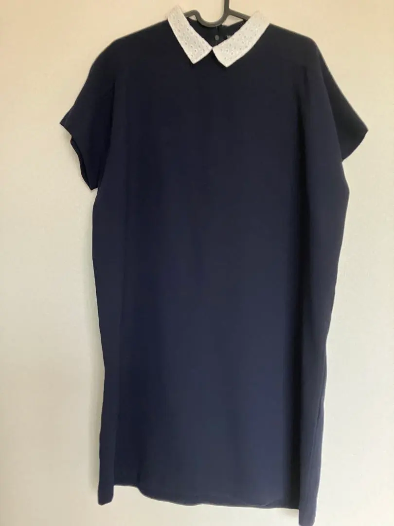 Thumbnail of Weekend Special!! Reduced Price ZARA BASIC Navy Short Sleeve Knee-Length Dress