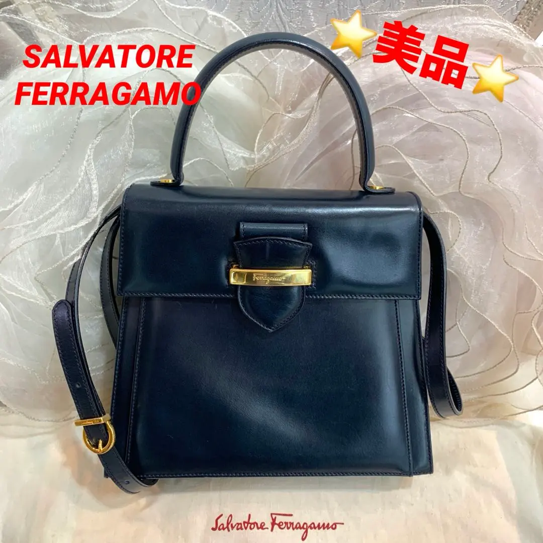 ☆美品☆Salvatore Ferragamo 兩用包 深藍色 的縮圖