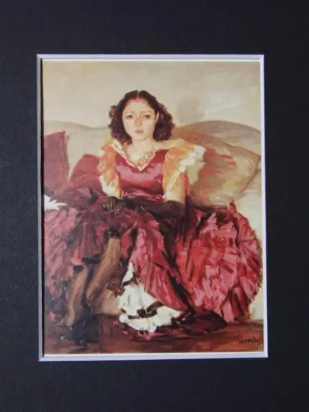 R.KOISO　小磯良平　踊り子　画集より　状態良好　新品額付き R.KOISO 小磯良平 踊りの前 状態良好 新品額付き