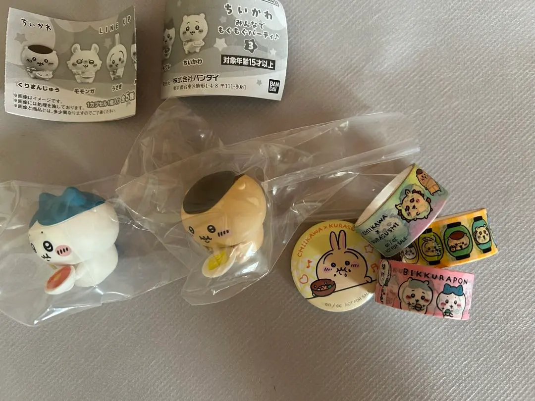Thumbnail of Chikawa Mogumogu Party 3 Masking Tape, Tin Badge, Kurimanju, Usagi