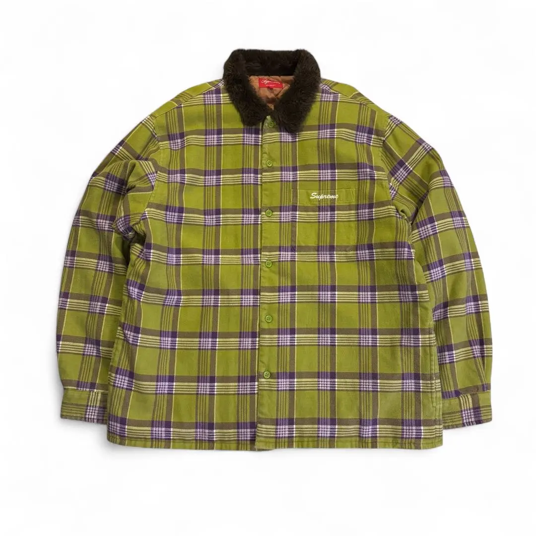 値下げSupreme Faux Fur Collar Flannel Shirt Supreme Faux Fur Collar Flannel Shirt (FW21) - $148
