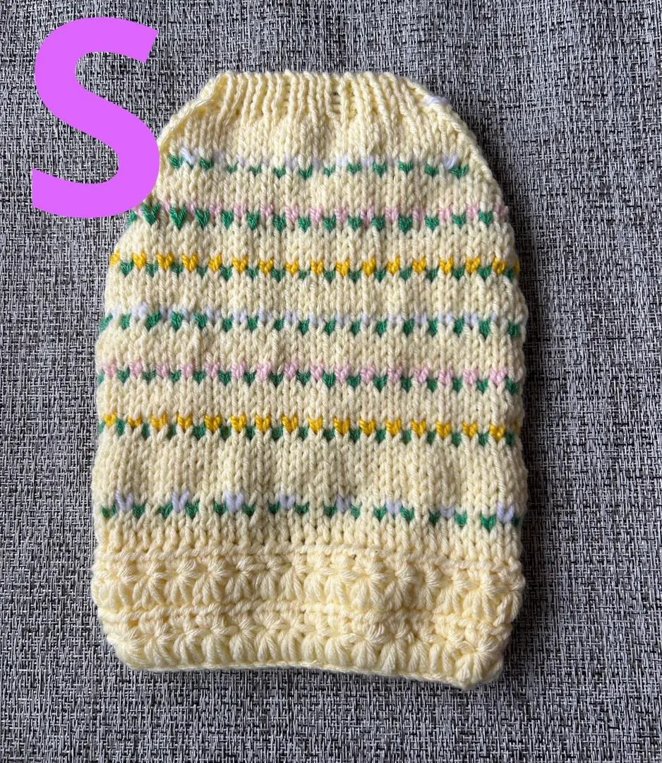 Thumbnail of Dog Clothes Handmade Hand-knitted Sweater Size S Cream Color Intarsia Small Dog