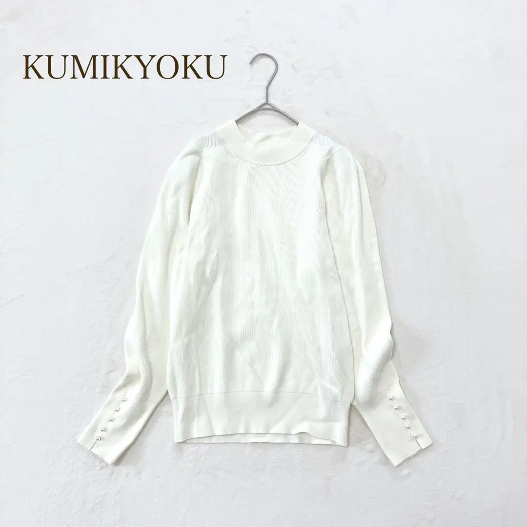 組曲 羅紋針織 素色 珍珠鈕扣 辦公休閒 的縮圖