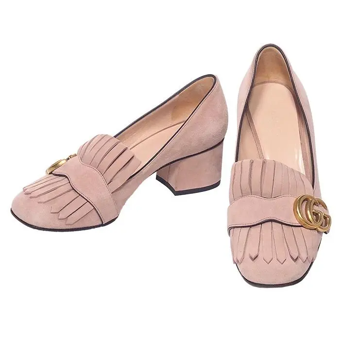 GUCCI ピンクベージュ スエード ハイヒール★レアなデザイン！ GUCCI ピンクベージュ スエード ハイヒール☆レアなデザイン！ 靴