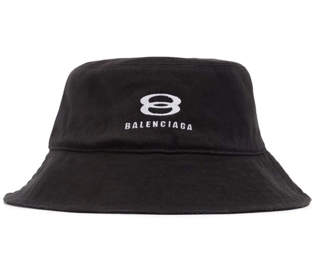 【美品】BALENCIAGA (バレンシアガ) ロゴタグ バケットハット BALENCIAGA バレンシアガ ロゴタグ ハット バケットハット