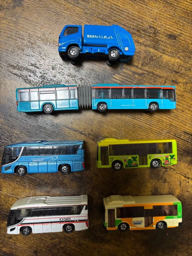 Thumbnail of Tomica Assorted Buses + Garbage Truck Set