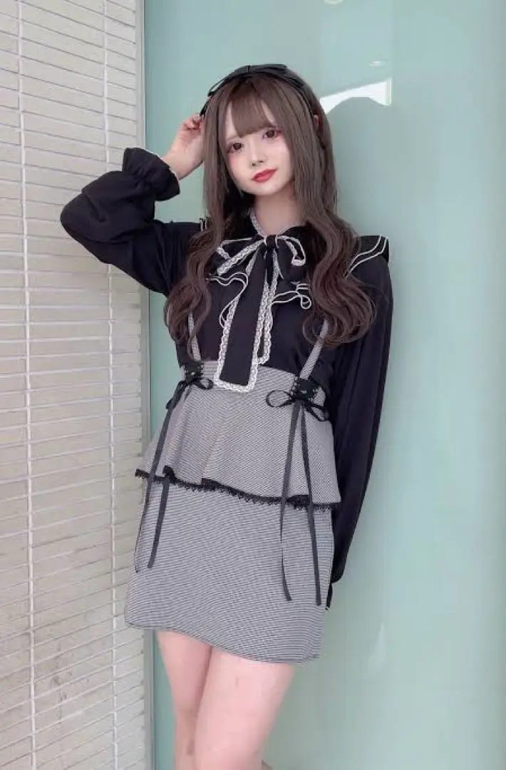 マーズ　量産型　地雷系　ジャンスカ　サスペンダー付きスカート　千鳥チェック Amazon.co.jp: [Lilikakoi] スカート 量産型 ミニ リボン 千鳥格