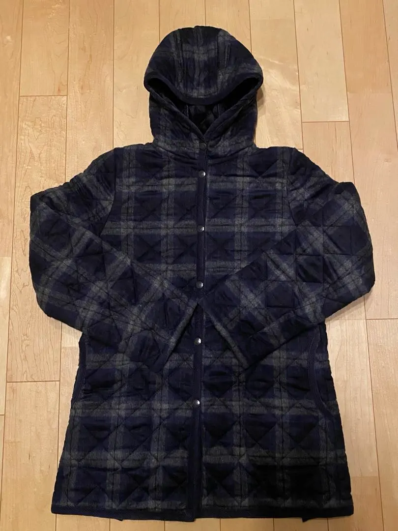 Thumbnail of LAVENHAM Navy Check Hooded Quilted Jacket