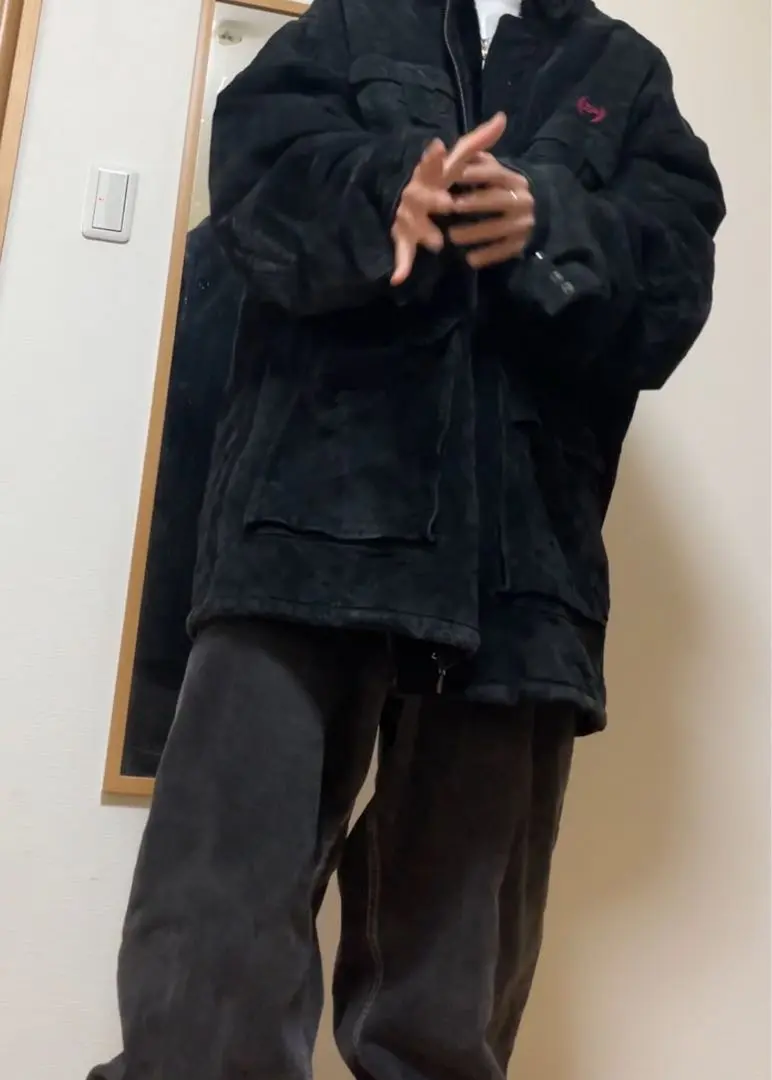 ファットファーム　レザージャケット　ビッグサイズ 羊革 黒 y2k PHATFARM - PHATFARM 90s ALL LEATHER JACKET BLACK 3XLの通販