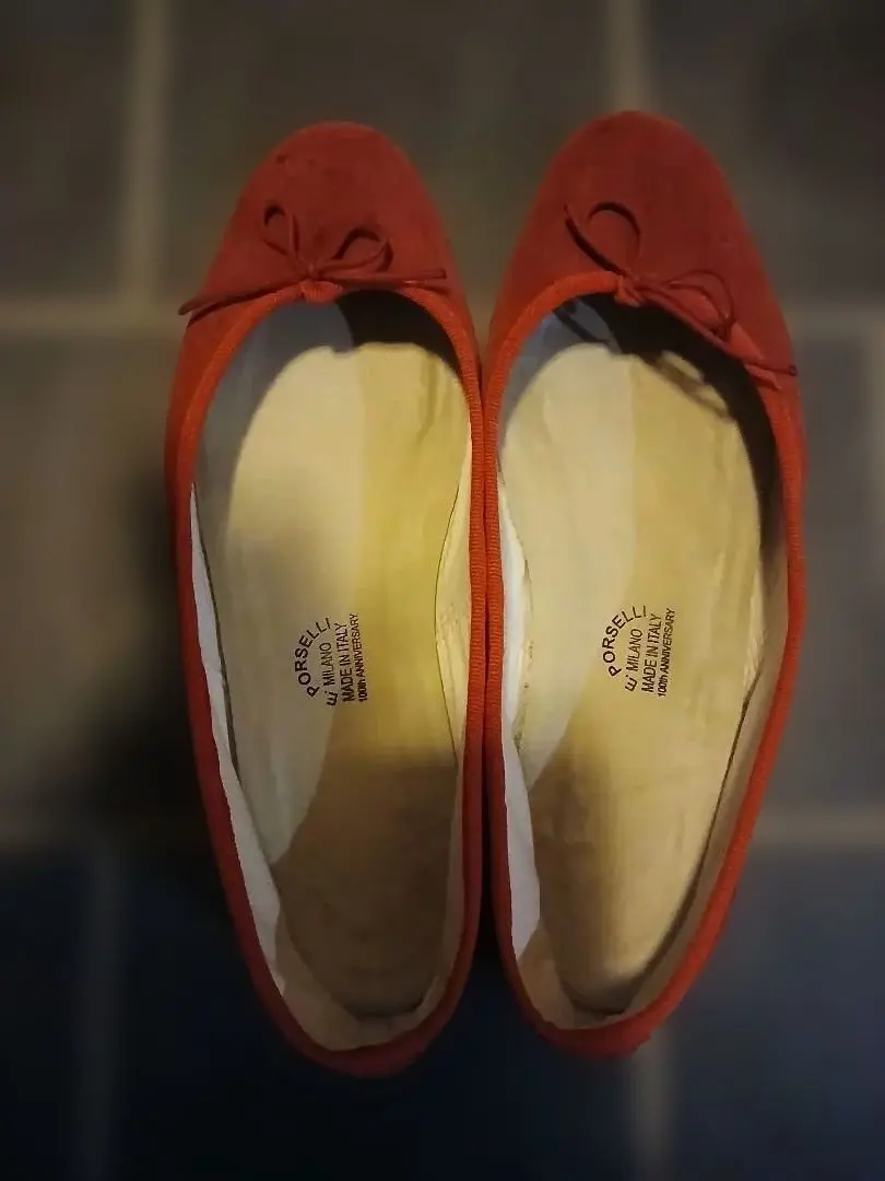 Thumbnail of Ships immediately! Porselli ribbon-tie flat ballet shoes, made in Italy