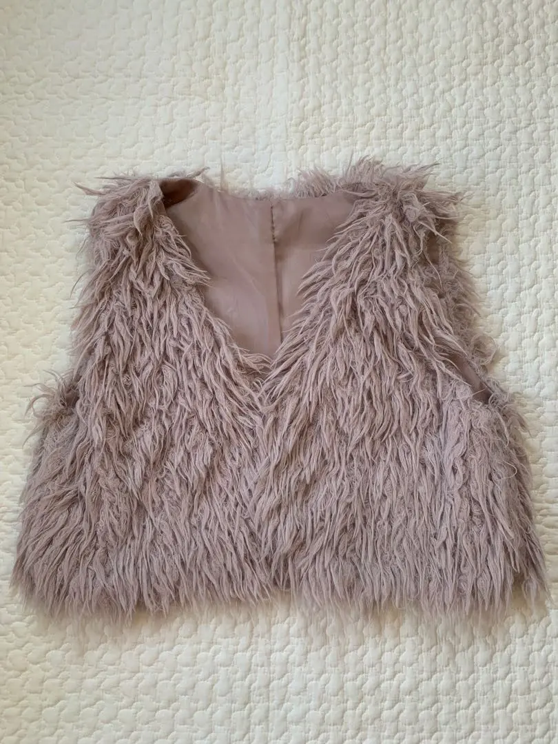 Thumbnail of JAYRO white Faux Fur Vest, Dusty Pink, Size M