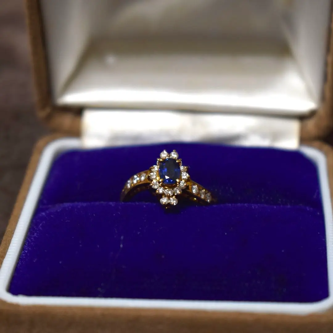 Thumbnail of Sapphire Ring 0.38ct K18 Diamond 4g (with appraisal certificate)
