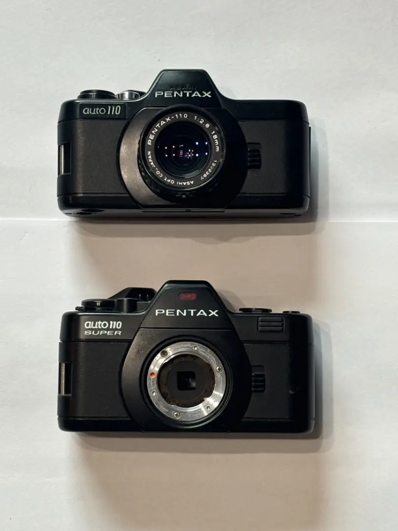 #241★動作品★PEANTAX AUTO 110 SUPER Rare Pentax Auto 110 Super Small Camera with 3 Lens Winder