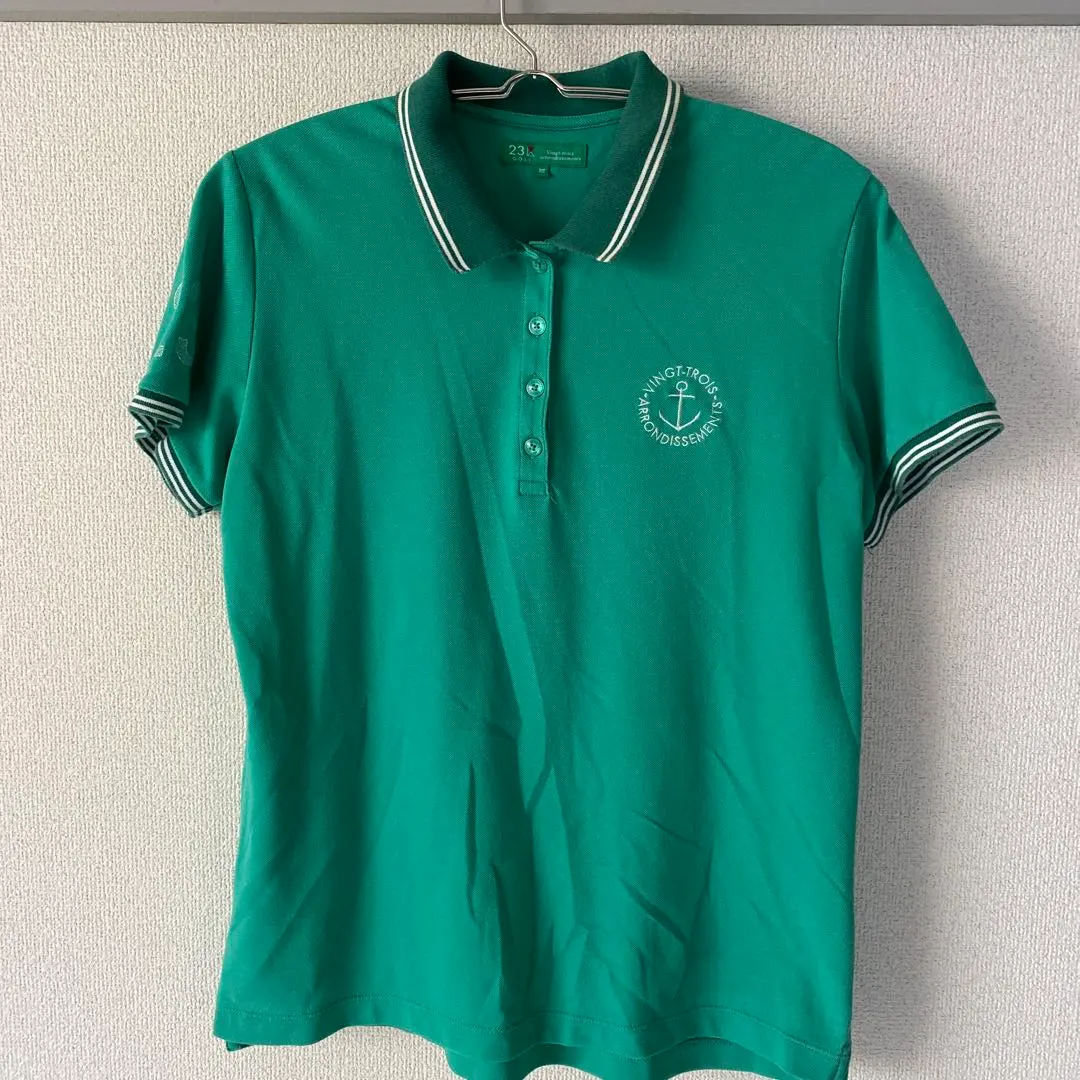 Thumbnail of 23区 Golf Embroidered Logo Green Polo Shirt Short Sleeve Women's
