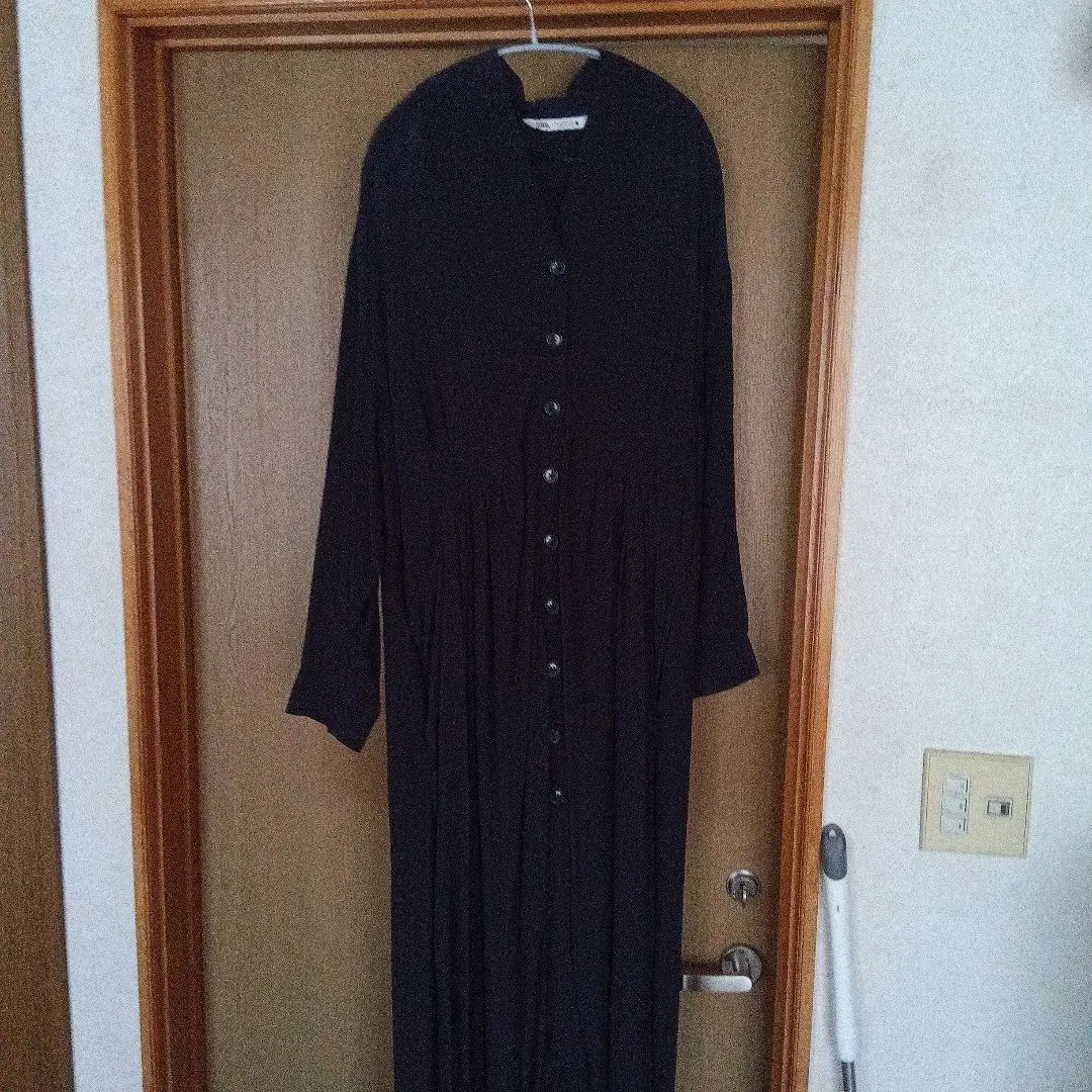 Thumbnail of ZARA Dark Blue Button-Down Long Dress